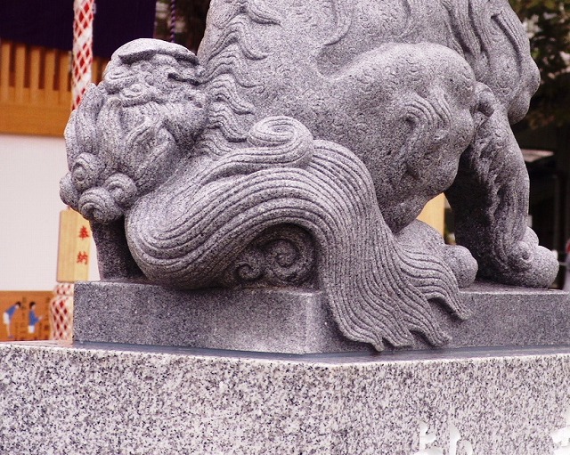 江戸狛犬尾流れ北野神社を参考に