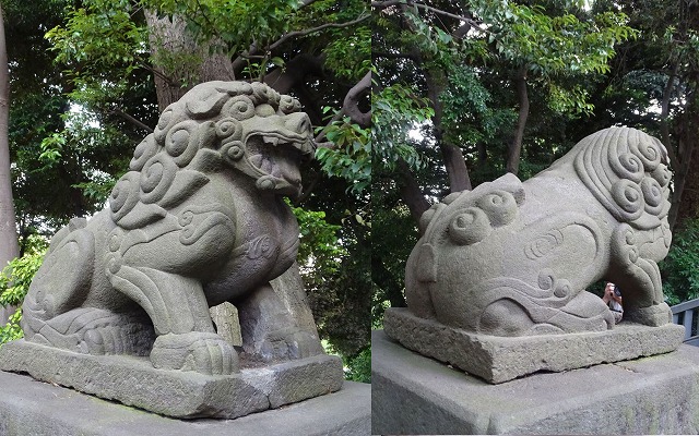 目黒区　<b>目黒不動尊</b>　承応03年(1654)　建て年号が一番古いとされている江戸狛犬