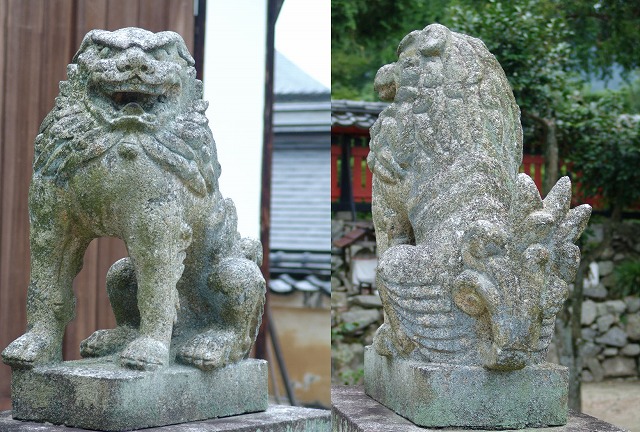 滋賀県大津市　<b>大将軍神社</b>　建て年号・作者不明だが昭和より古い狛犬。 