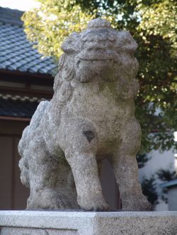 <b>大正2年12月()　神明社</b>　名古屋市港区　今井新太郎　はっきり分類が出来てない狛犬(プロトタイプ)と呼んでいた